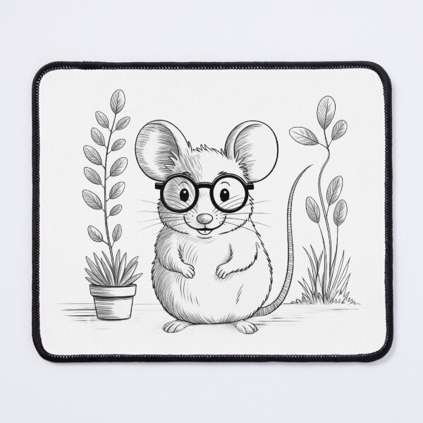 Item preview, Geek Mouse in Glasses – Plant Lover Illustration designed and sold by gr00bson.