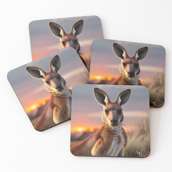 Item preview, Outback Gaze: Kangaroo at Sunset designed and sold by eyeconart.