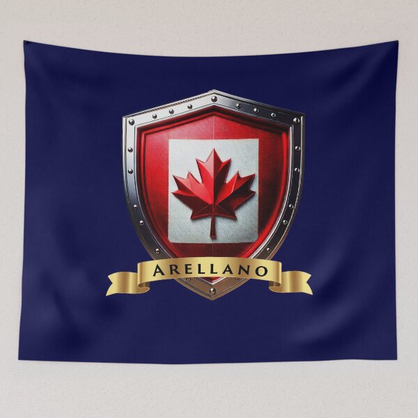 Aperçu de l'œuvre Blason de la famille Arellano, Canada, écusson du patrimoine de la feuille d'érable créée et vendue par Highlandkings.