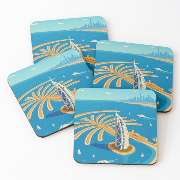 Item preview, Dubai Vintage Travel Poster Minimal Retro Art Poster Palm Jumeirah designed and sold by artra-shop.