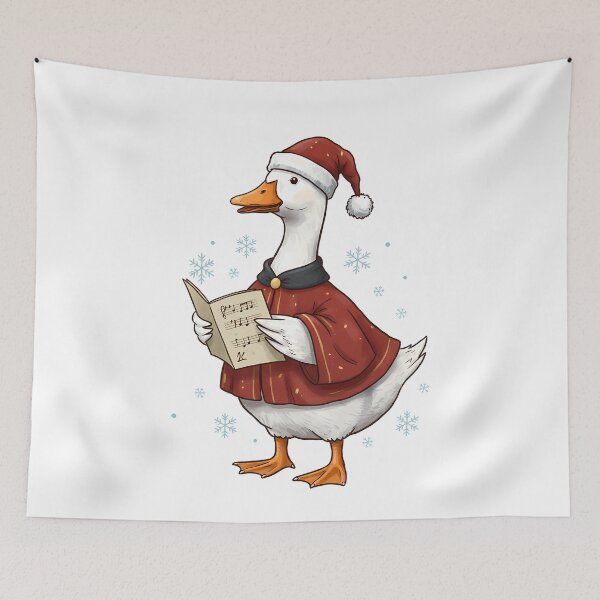 Item preview, Christmas Goose Caroler in Santa Hat designed and sold by k3rstman1.