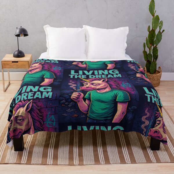 Item preview, “Sarcastic Smoking Unicorn | Dark Humor Stoner Vibes | Living the Dream " designed and sold by ReyDeLaCalle.