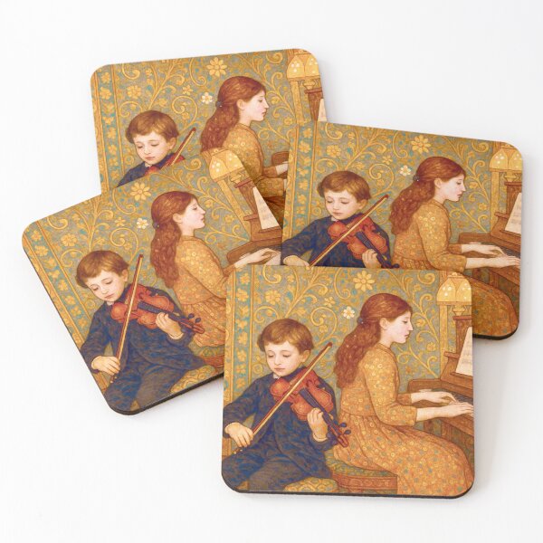 Item preview, Brother and sister play violin and piano designed and sold by Steffani Lehmann.