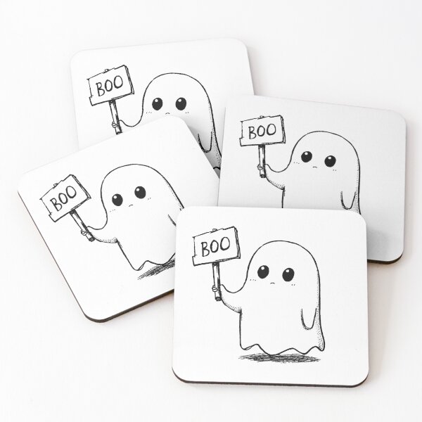 Item preview, Cute Black Ghost – Funny “Boo” Cartoon Halloween Design designed and sold by Mewiii.