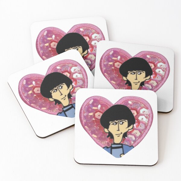 Item preview, Cartoon George Harrison Sequin Heart designed and sold by ezndwhizz.