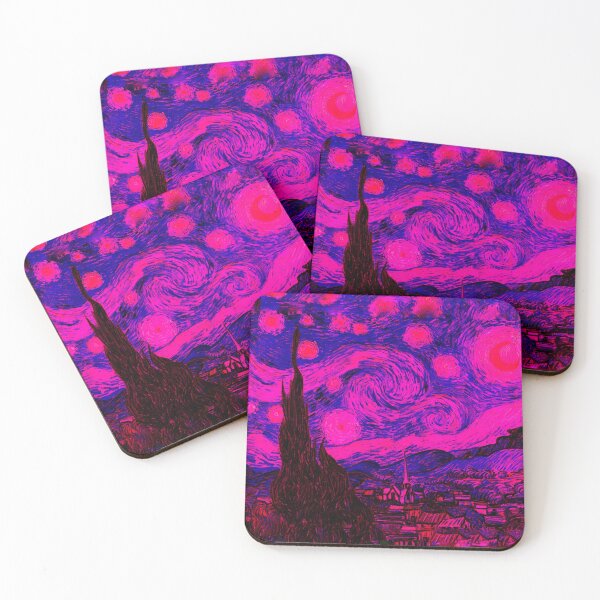 Item preview, Pink Psychedelic Van Gogh Starry Night designed and sold by SpookyRat1942.