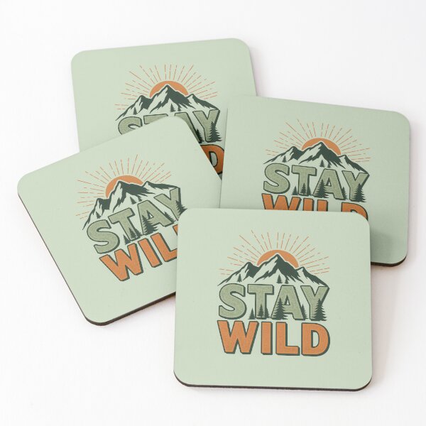Item preview, Stay Wild – Retro Mountain Sunset, Wilderness Adventure & Outdoor Nature Design designed and sold by NoctaHike.