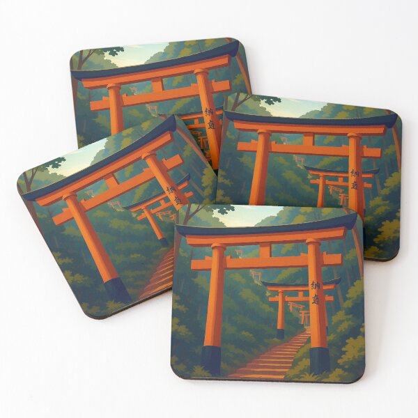 Item preview, Japan Vintage Travel Poster Minimal Retro Art Poster Fushimi Inari Taisha designed and sold by artra-shop.