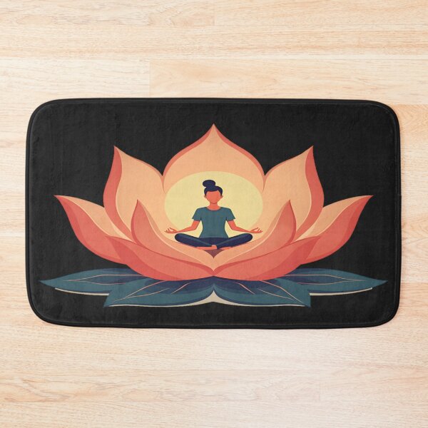 Item preview, Meditative Woman Sitting in Lotus Flower designed and sold by MondeMade.