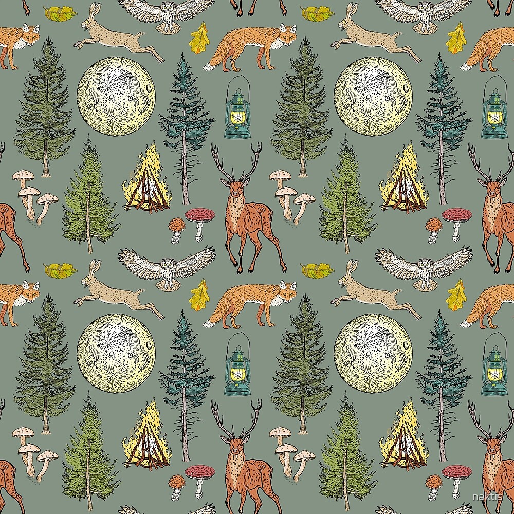 "Forest adventure pattern" by naktis Redbubble