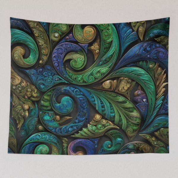 Item preview, New Zealand Māori Paua Pattern Koru Design 478 designed and sold by GrinGalore.