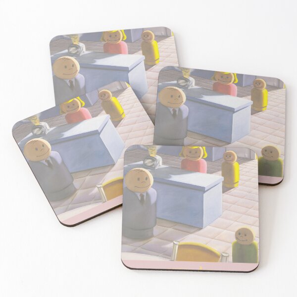 Item preview, Retro Office Crisis: Smiling Figures & Smoking Toaster Art designed and sold by TeresaSims.