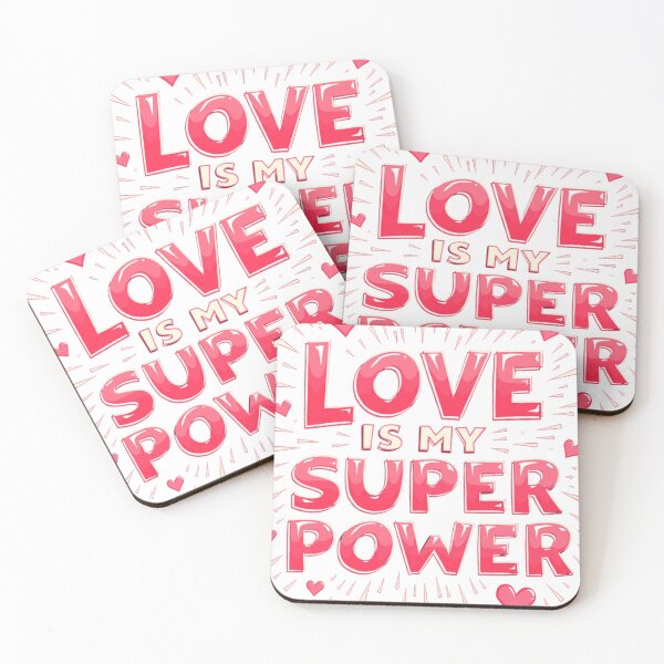 Item preview, Love Is My Superpower Retro Comic Style T-Shirt – Bold Red & Pink Typography with Heart Accents designed and sold by Adira-And-Mom.