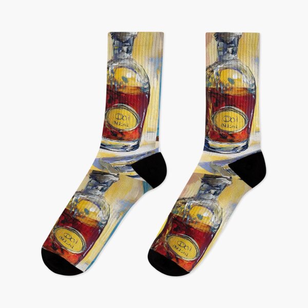Item preview, Cigar and Spirits Harmony - Vibrant Glass Bottles and Elegant Leisure in Bold Colors designed and sold by OlfactoART Studio.