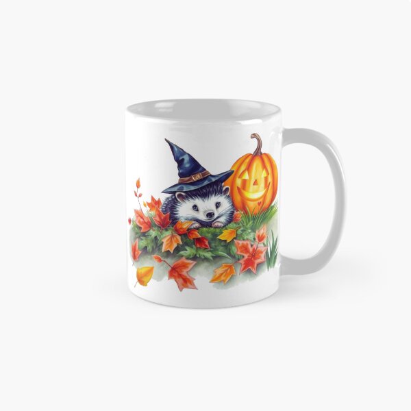 Item preview, Spooky Hedgehog with Pumpkin and Leaves designed and sold by PixeloraStudio.