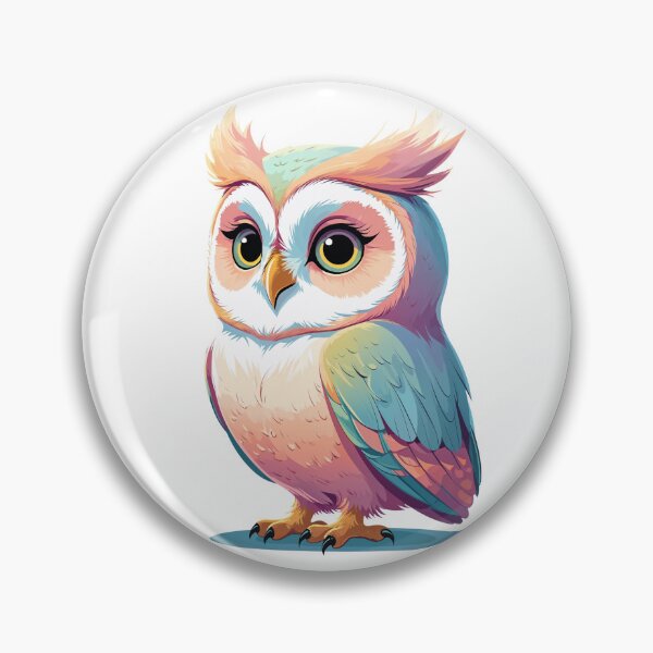 Item preview, Illustration of a Colorful Owl with Big Eyes designed and sold by Prachodayat Artworks.