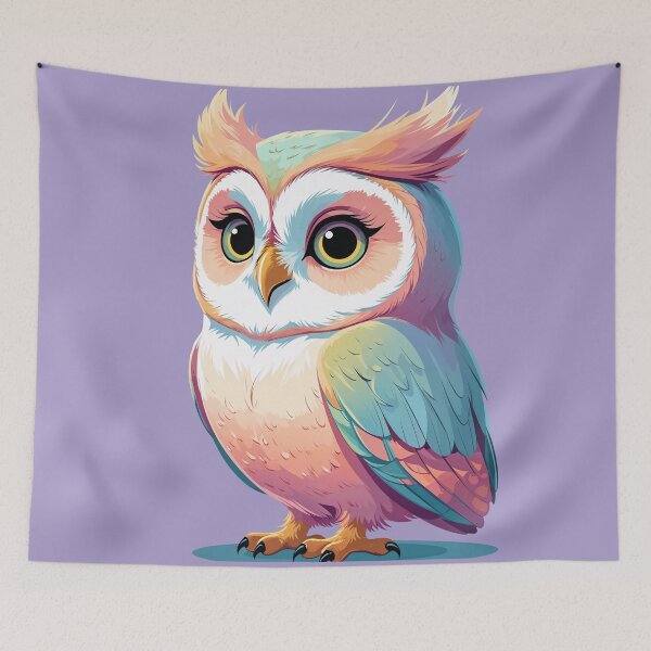 Item preview, Illustration of a Colorful Owl with Big Eyes designed and sold by Prachodayat Artworks.