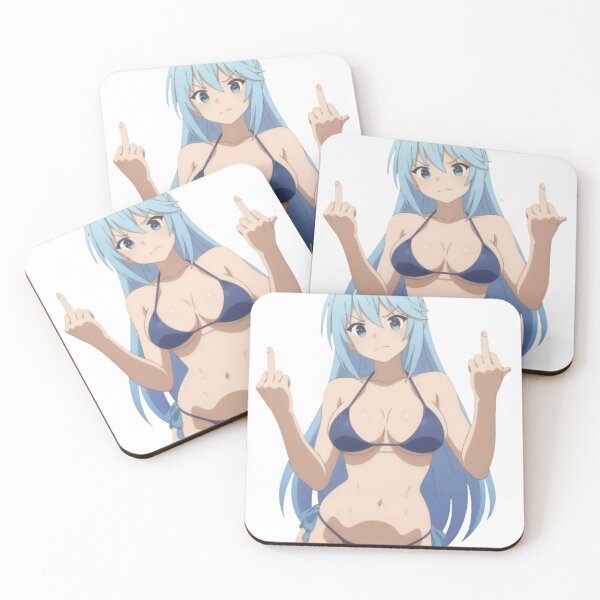 Item preview, Anime Middle Finger - Aqua waifu designed and sold by Kuroi Pixel.