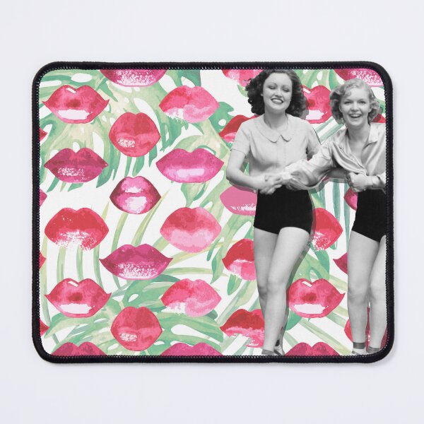 Item preview, Retro Collage: Vintage Women & Watercolor Lips Pattern designed and sold by mcuj-art.