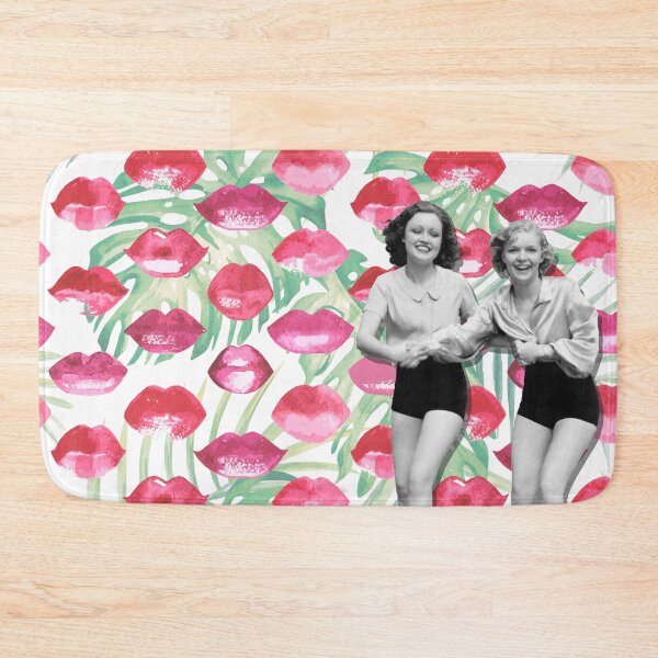 Item preview, Retro Collage: Vintage Women & Watercolor Lips Pattern designed and sold by mcuj-art.