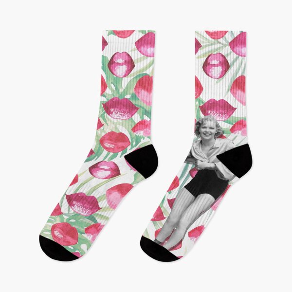 Item preview, Retro Collage: Vintage Women & Watercolor Lips Pattern designed and sold by mcuj-art.