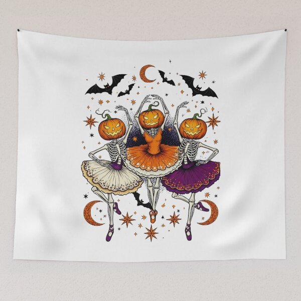 Item preview, Ballet Pumpkin Skeleton Scary Halloween Dance Design designed and sold by Teetreasure2.