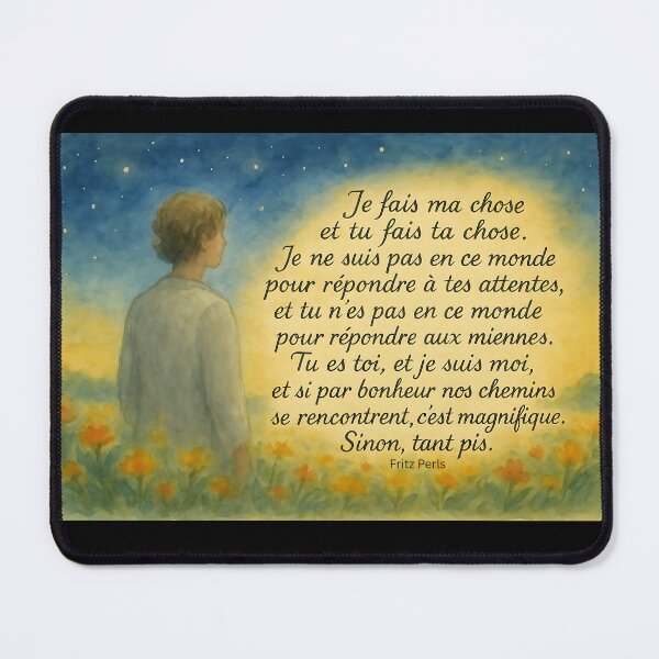 Item preview, Gestalt Prayer Watercolor Art in french designed and sold by GestaltTees.