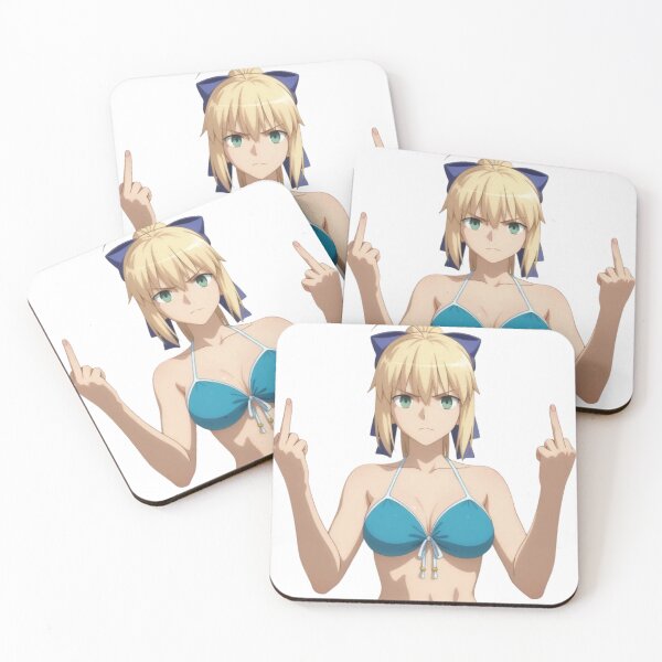 Item preview, Anime Middle Finger - Saber waifu designed and sold by Kuroi Pixel.