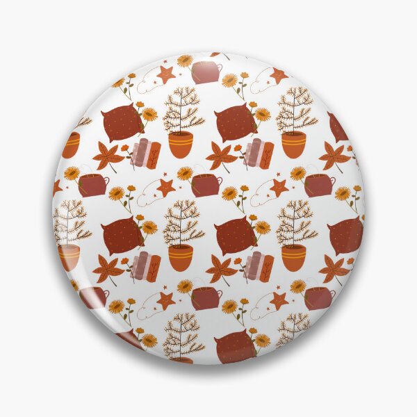 Item preview, Autumn Plants and Books Pattern – Pillows, Leaves and Cozy Reading Vibes designed and sold by smeraldosecrets.
