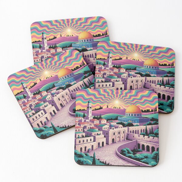 Item preview, cityscape of Jerusalem in  psychedelic style. designed and sold by Lilashakti ⭐️ ⭐️ ⭐️ ⭐️ ⭐️.