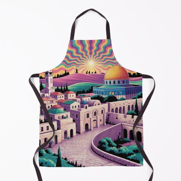 Item preview, cityscape of Jerusalem in  psychedelic style. designed and sold by Lilashakti ⭐️ ⭐️ ⭐️ ⭐️ ⭐️.