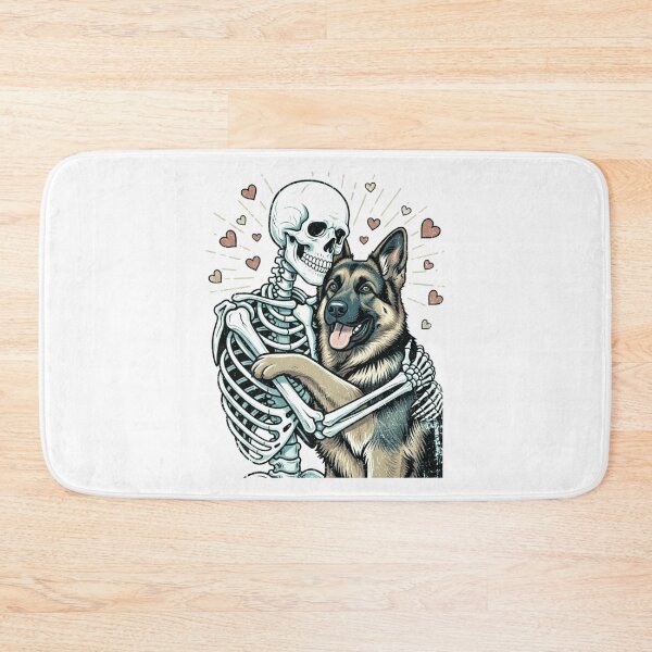 Item preview, Skeleton Hugging a German Shepherd – Unique Gothic Dog Lover Design designed and sold by Teetreasure2.