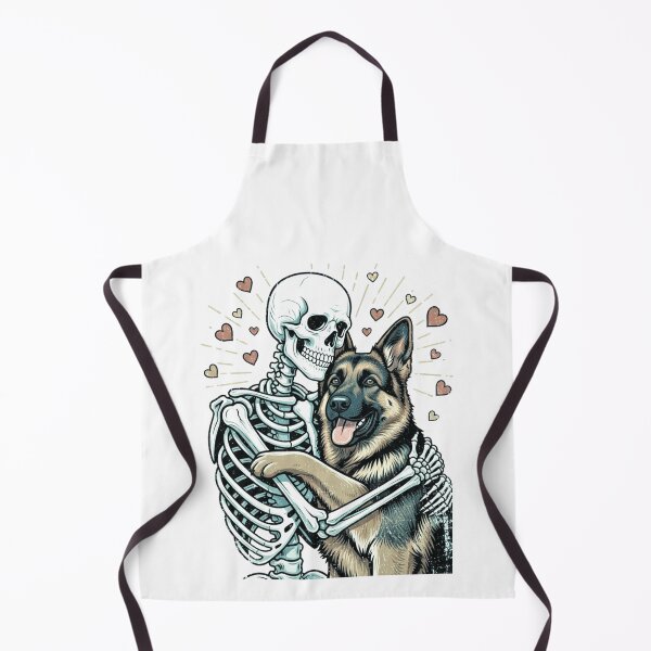 Item preview, Skeleton Hugging a German Shepherd – Unique Gothic Dog Lover Design designed and sold by Teetreasure2.