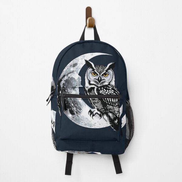 Item preview, Mystical Owl Perched on Crescent Moon designed and sold by Prachodayat Artworks.