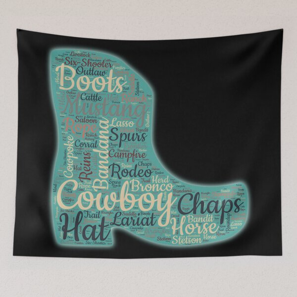 Item preview, Cowboy Boot Word Cloud Art – Western Typography designed and sold by FaeryNuff.