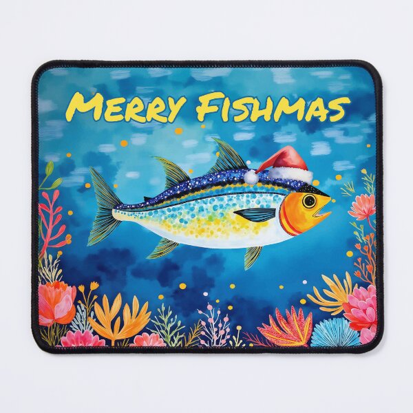 Item preview, Merry Fishmas Funny Punny Fish Christmas designed and sold by Magnolia Valley Art.