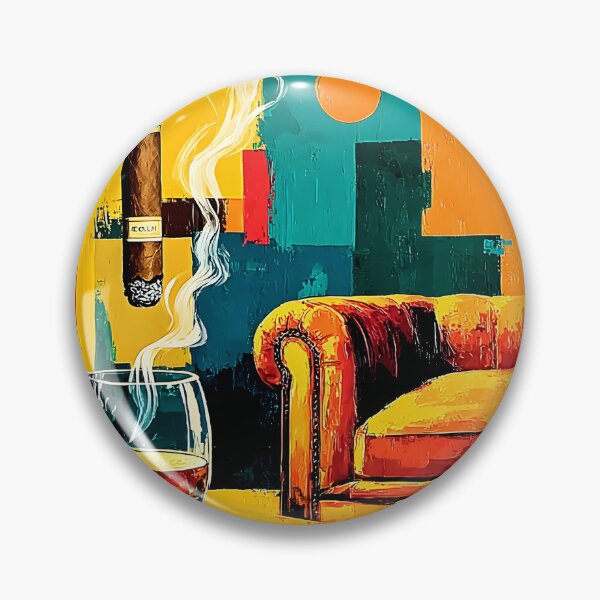 Item preview, Relax in Style and Smoke - A Vibrant Abstract Celebration of Whiskey Color and Cozy Luxury designed and sold by OlfactoART Studio.