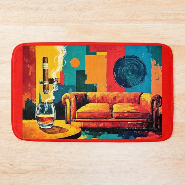 Item preview, Relax in Style and Smoke - A Vibrant Abstract Celebration of Whiskey Color and Cozy Luxury designed and sold by OlfactoART Studio.