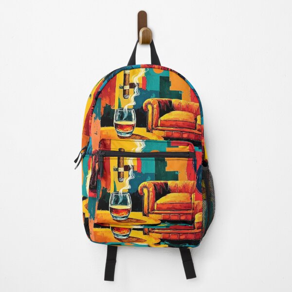 Item preview, Relax in Style and Smoke - A Vibrant Abstract Celebration of Whiskey Color and Cozy Luxury designed and sold by OlfactoART Studio.