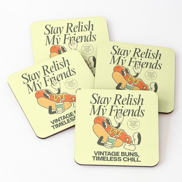 Item preview, Stay Relish My Friends Vintage Buns , Timeless Chill - Kawaii Hotdog designed and sold by Artify Shirts.