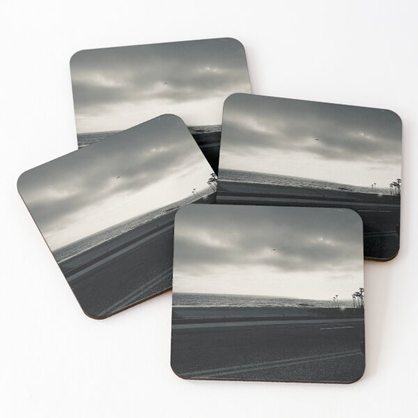 Item preview, Moody Black and White Ocean View with Palm Trees designed and sold by SurgeLA.
