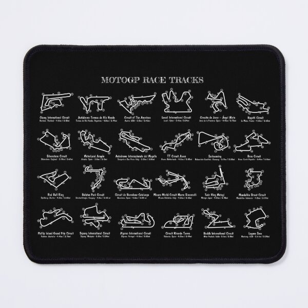 Item preview, MotoGP Race Tracks (White Stencil-No Background) designed and sold by BGALAXY.