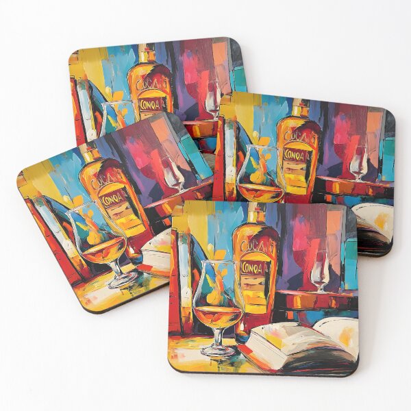 Item preview, Savor the Evening - A Vibrant Abstract Celebration of Whisky Books and Cozy Intellectual Energy designed and sold by OlfactoART Studio.