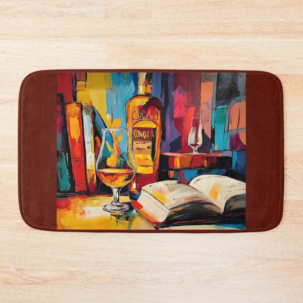 Item preview, Savor the Evening - A Vibrant Abstract Celebration of Whisky Books and Cozy Intellectual Energy designed and sold by OlfactoART Studio.