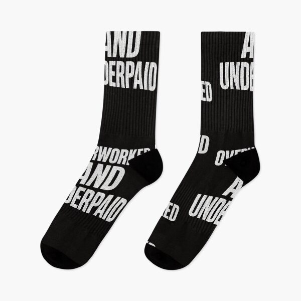 Item preview, Overworked And Underpaid – Anti Work Typography designed and sold by HoopeStylee.
