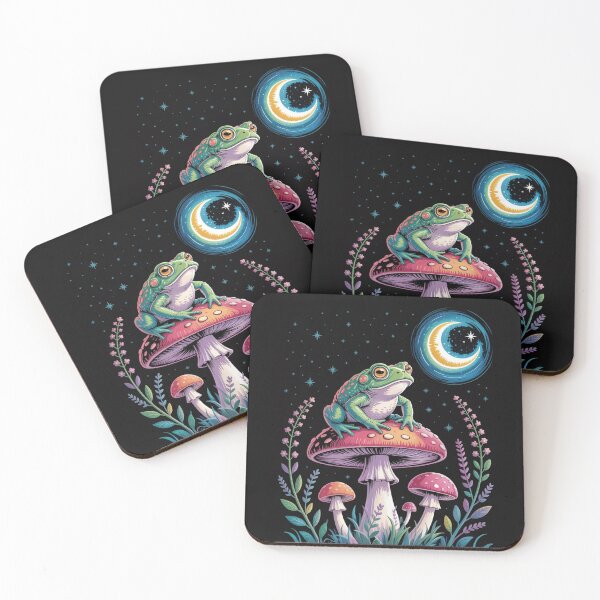 Item preview, Cosmic Frog on the Mushroom – Illustrated Night Magic designed and sold by FusiTink.