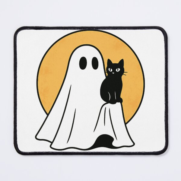 Item preview, Ghost and Black Cat – Spooky Halloween Duo designed and sold by KateVil.