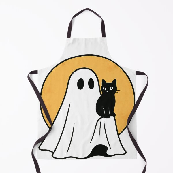 Item preview, Ghost and Black Cat – Spooky Halloween Duo designed and sold by KateVil.
