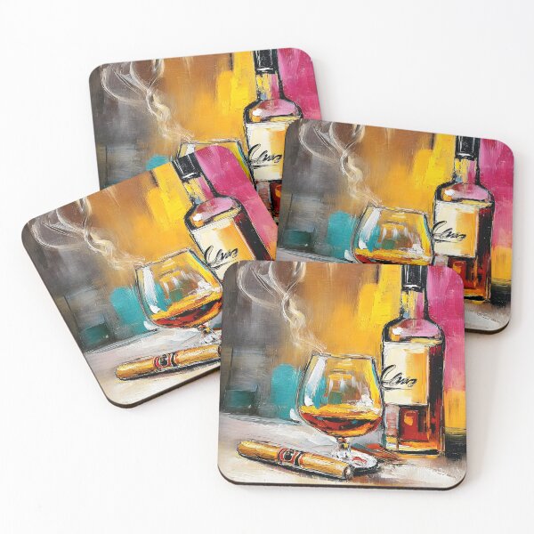 Item preview, Indulge in Smoke and Spirit - A Vibrant Abstract Celebration of Relaxation and Luxury designed and sold by OlfactoART Studio.