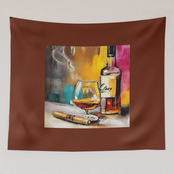 Item preview, Indulge in Smoke and Spirit - A Vibrant Abstract Celebration of Relaxation and Luxury designed and sold by OlfactoART Studio.